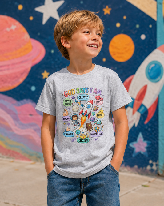 God Says I Am Kids Tee | Christian Youth T-Shirt