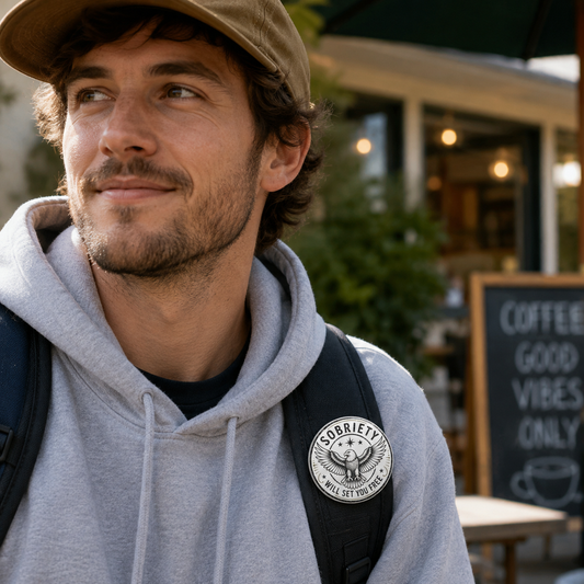 Sobriety Will Set You Free Button Pin