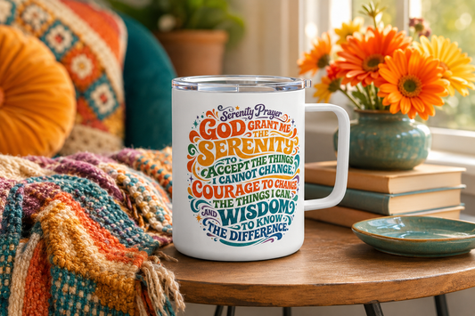 Serenity Prayer Insulated Mug with Lid 10oz