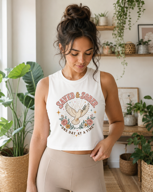 Saved & Sober Cropped Women’s Tank