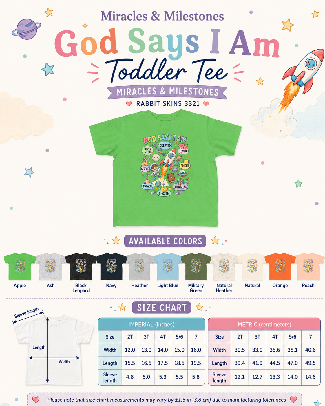God Says I Am Toddler Tee
