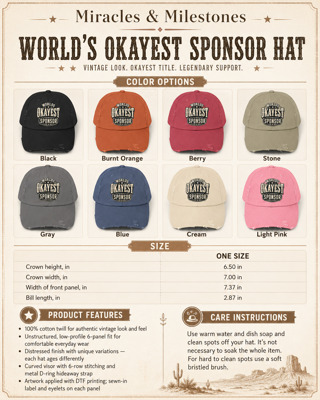 World’s Okayest Sponsor Hat | Funny Recovery Sponsor Gift