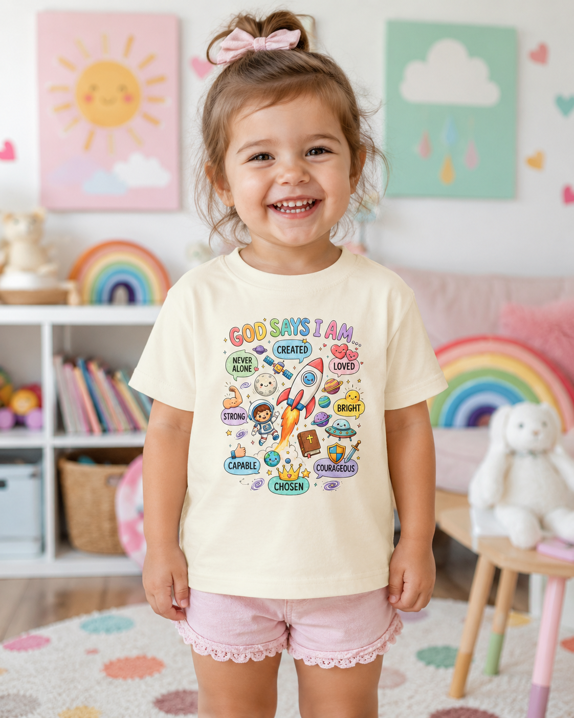 God Says I Am Toddler Tee