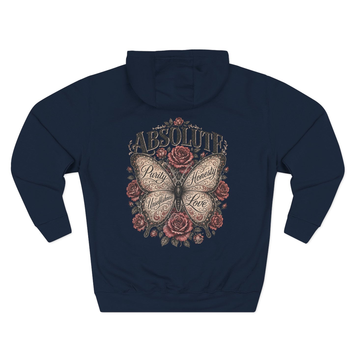 Butterfly & Roses Hoodie — "Absolute" Vintage Floral Graphic
