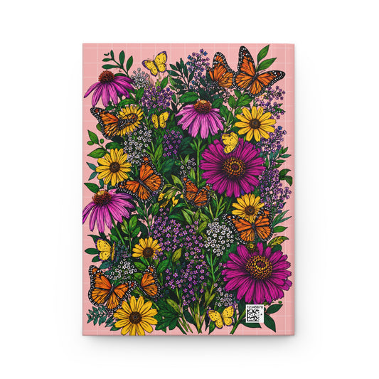Floral Quote Hardcover Journal — "It rained in my mind... look at all the flowers"
