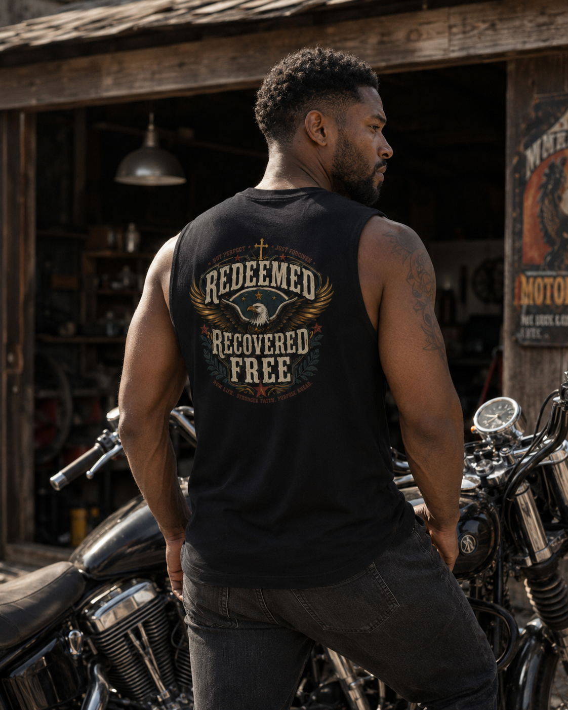 Redeemed, Recovered, Free Men’s Muscle Tank