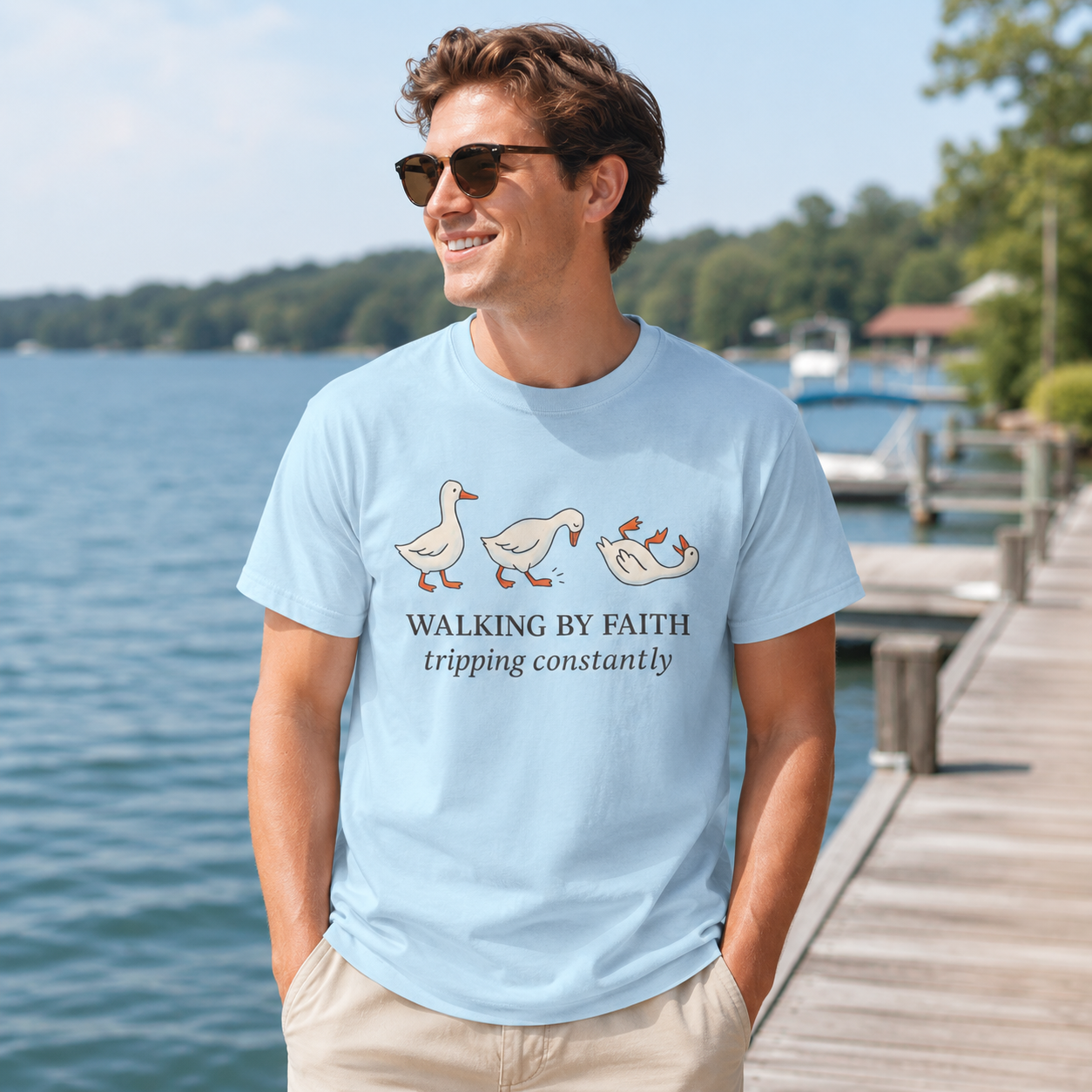 Walking By Faith Tripping Constantly Comfort Colors Tee