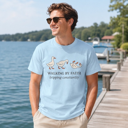 Walking By Faith Tripping Constantly Comfort Colors Tee