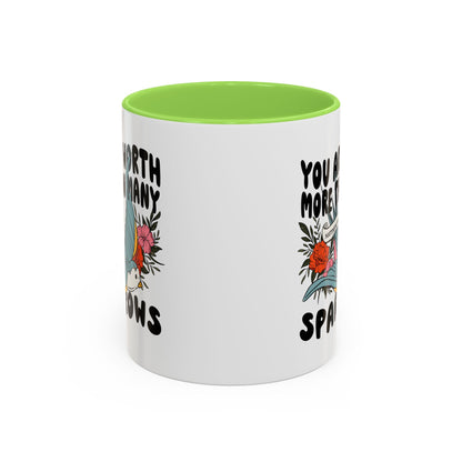 You Are Worth More Than Many Sparrows Mug — Inspirational Floral Sparrow Coffee Mug (11oz/15oz)
