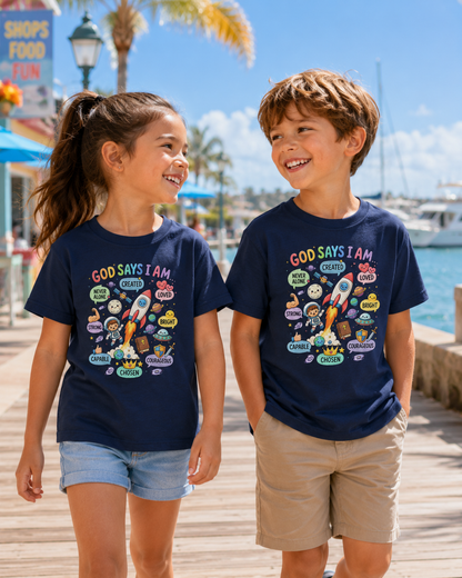 God Says I Am Kids Tee | Christian Youth T-Shirt