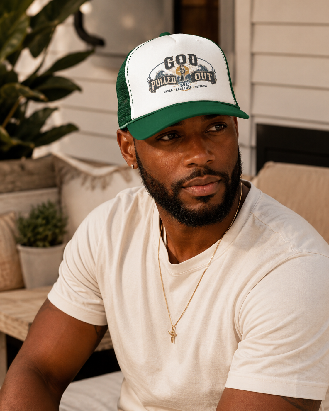 God Pulled Me Out Christian Foam Trucker Hat