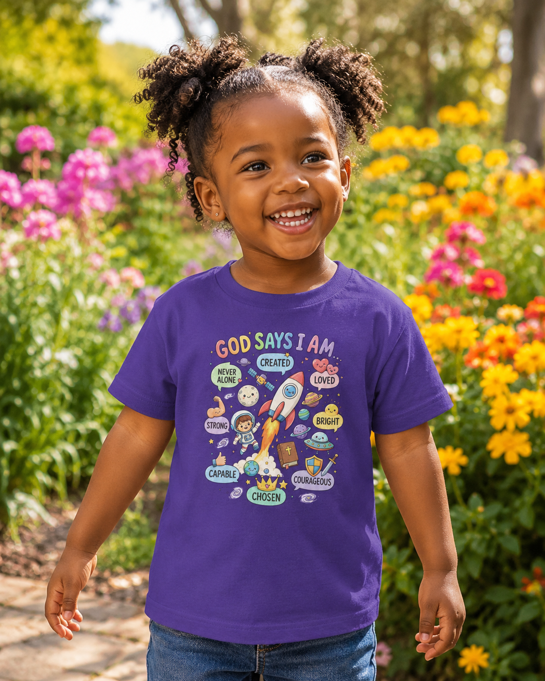 God Says I Am Toddler Tee