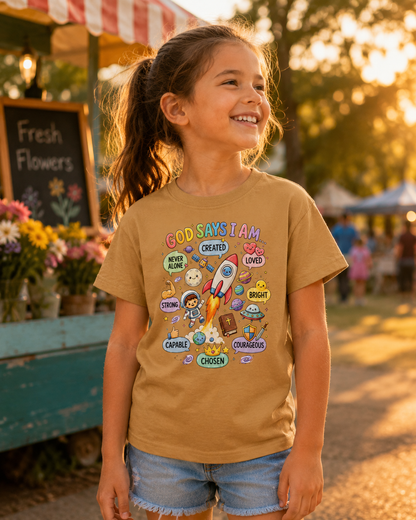 God Says I Am Kids Tee | Christian Youth T-Shirt