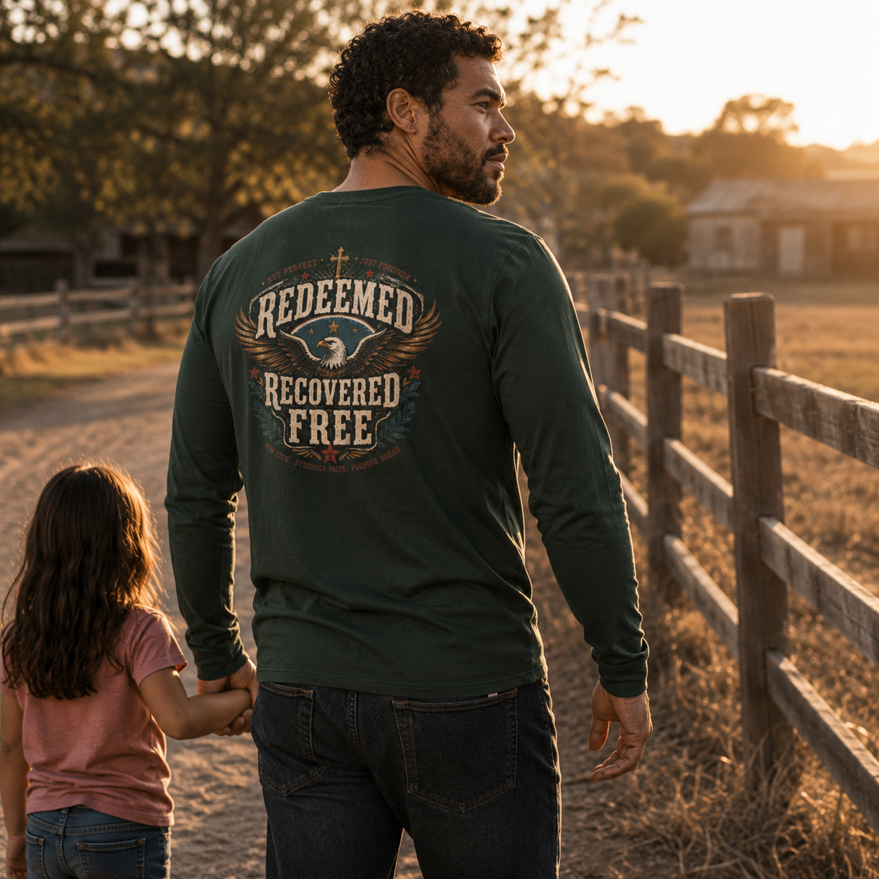 Redeemed Recovered Free Long Sleeve Tee