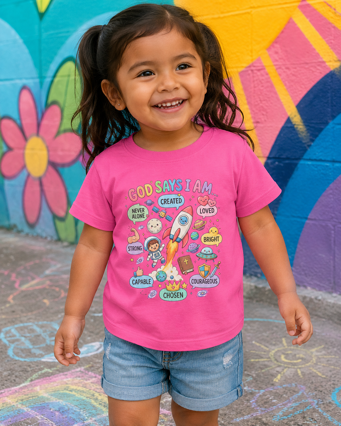 God Says I Am Toddler Tee