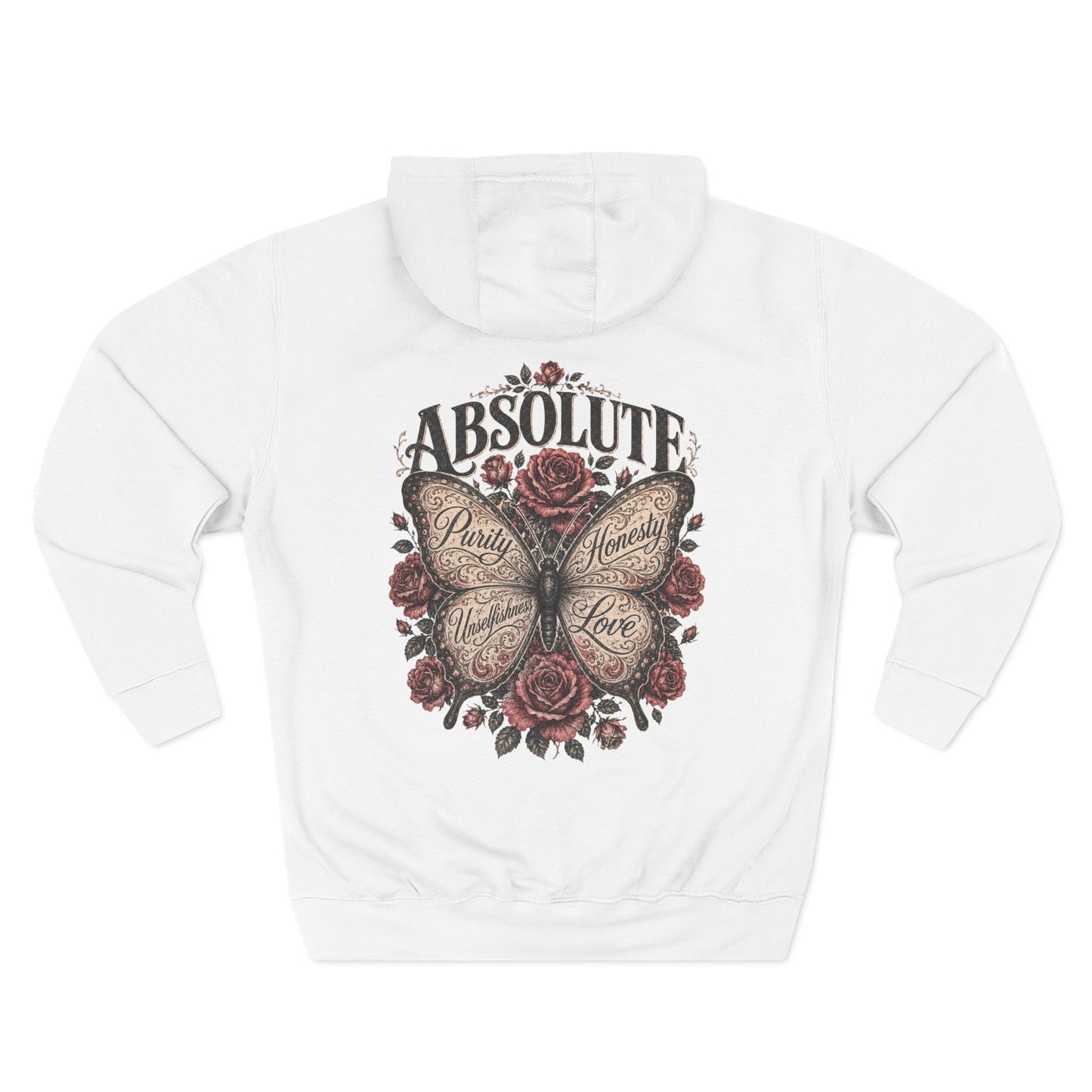 Butterfly & Roses Hoodie — "Absolute" Vintage Floral Graphic