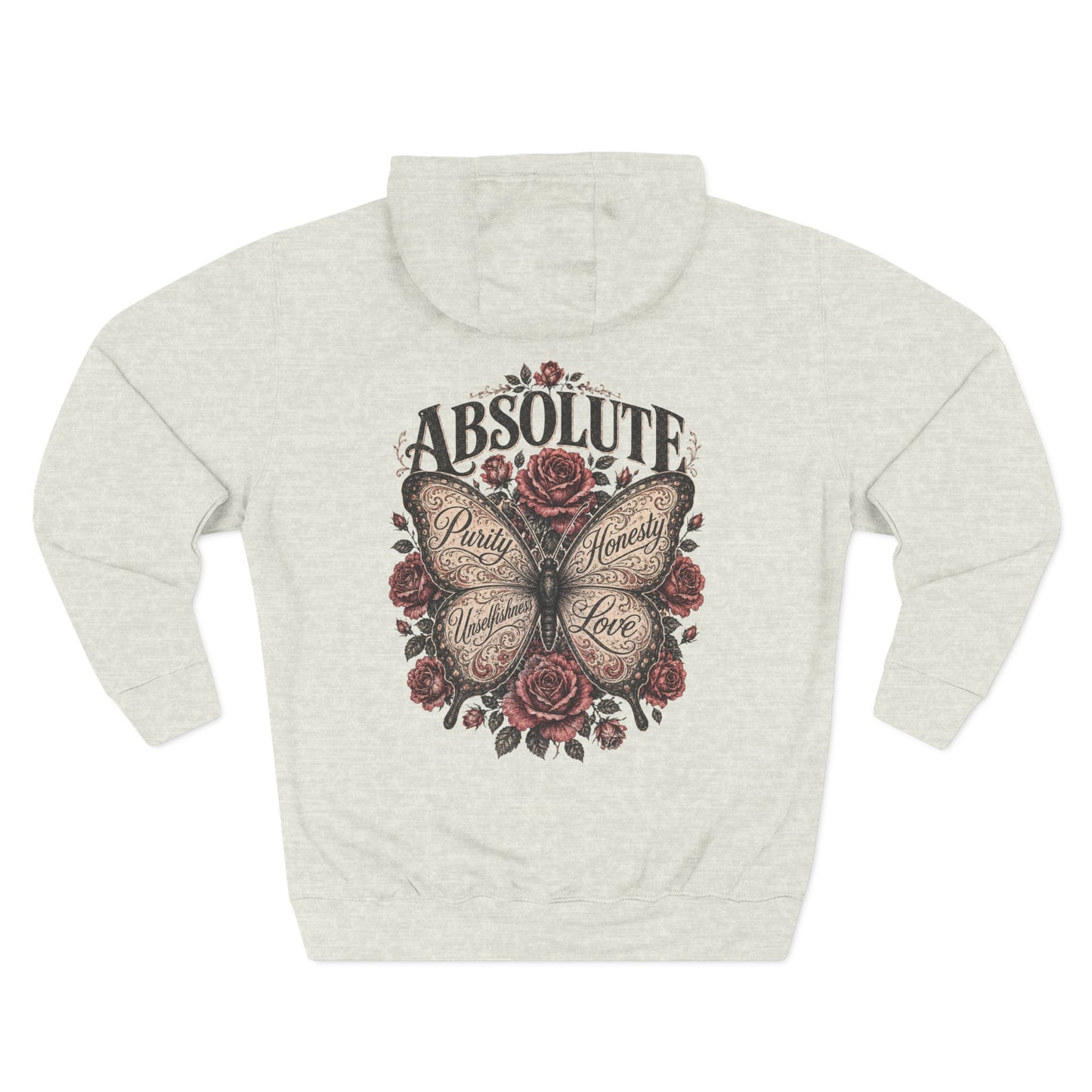 Butterfly & Roses Hoodie — "Absolute" Vintage Floral Graphic