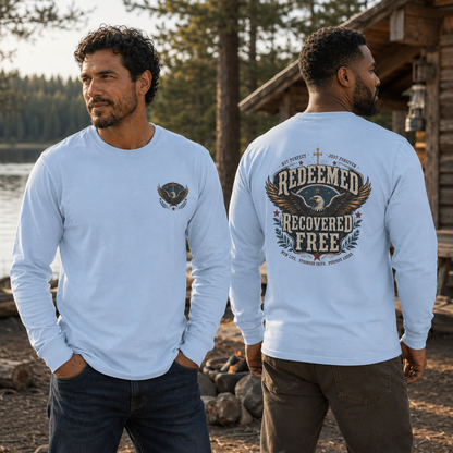 Redeemed Recovered Free Long Sleeve Tee