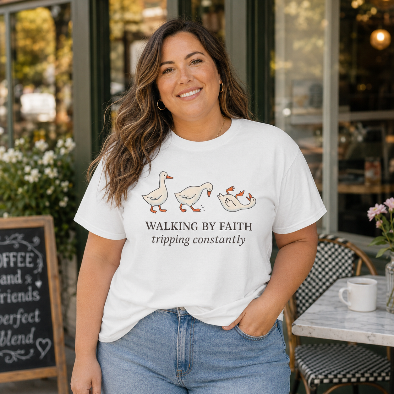 Walking By Faith Tripping Constantly Comfort Colors Tee