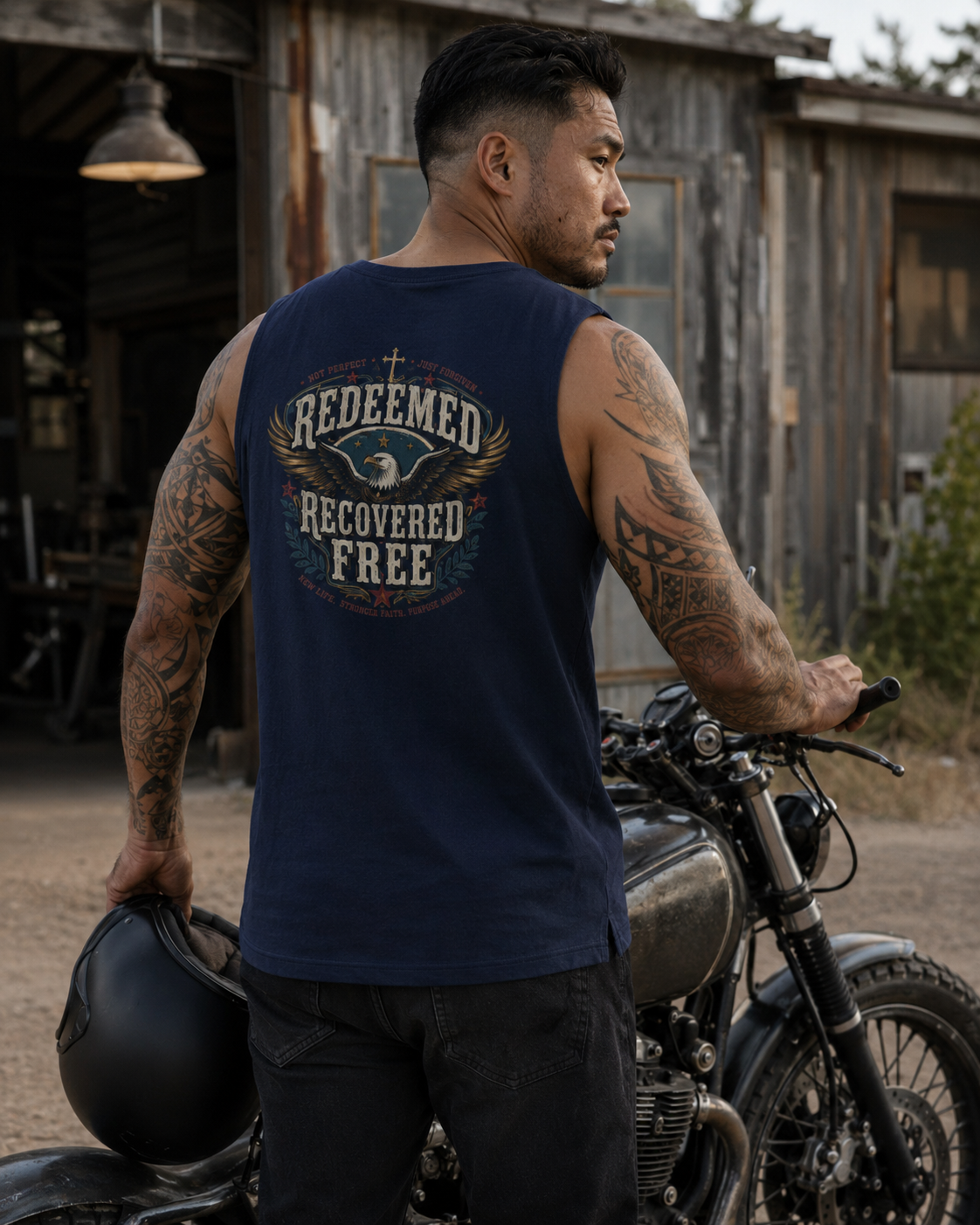 Redeemed, Recovered, Free Men’s Muscle Tank