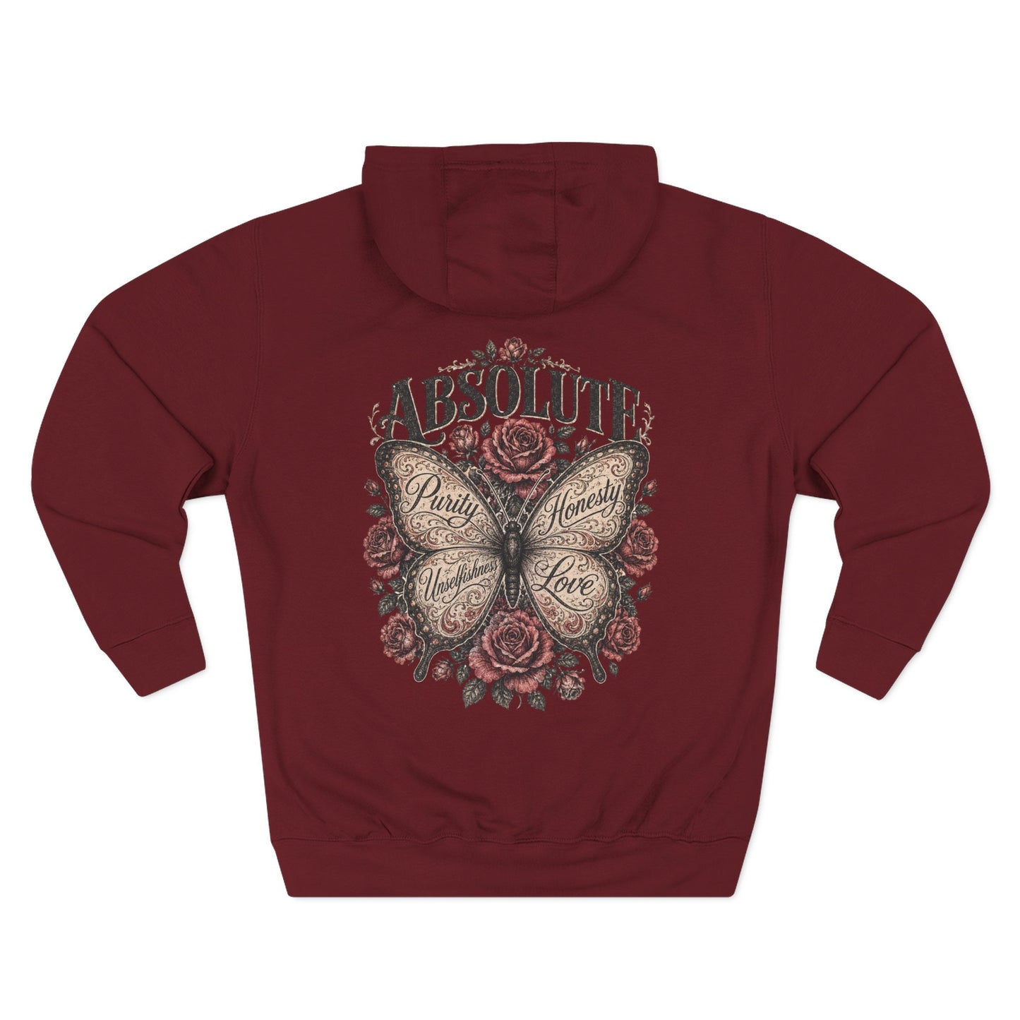 Butterfly & Roses Hoodie — "Absolute" Vintage Floral Graphic
