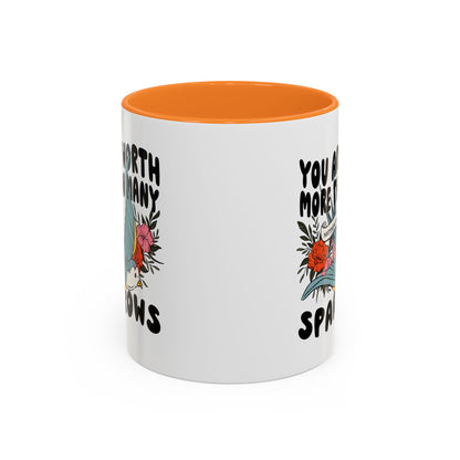 You Are Worth More Than Many Sparrows Mug — Inspirational Floral Sparrow Coffee Mug (11oz/15oz)