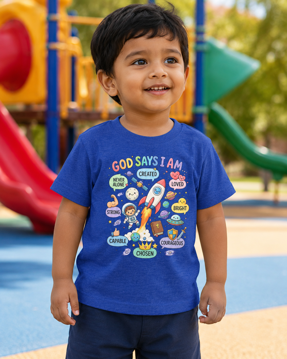 God Says I Am Toddler Tee