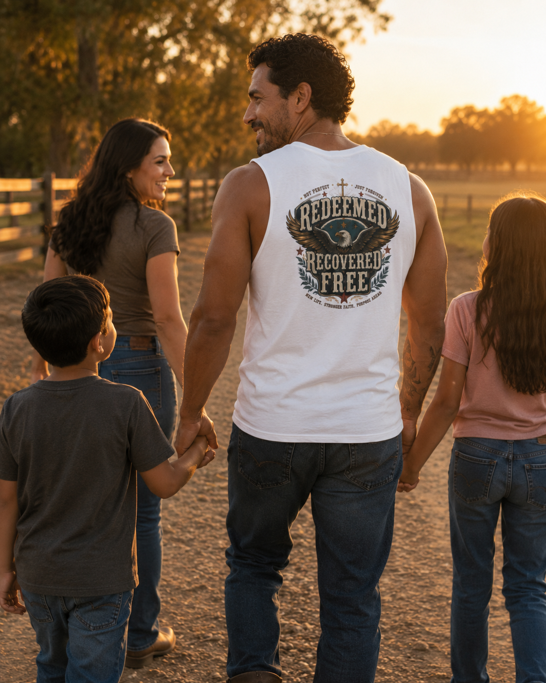 Redeemed, Recovered, Free Men’s Muscle Tank