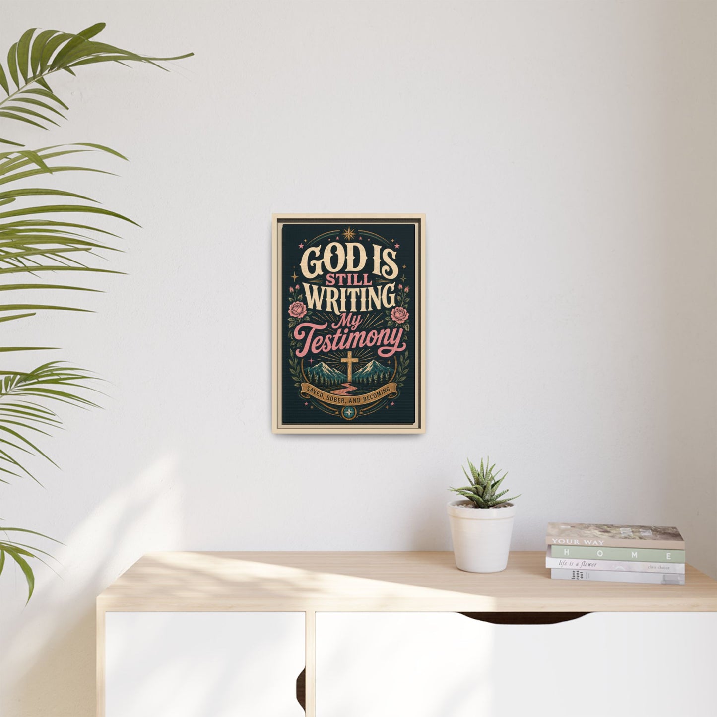 God Is Still Writing My Testimony Framed Canvas Print