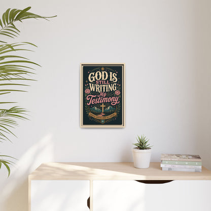God Is Still Writing My Testimony Framed Canvas Print