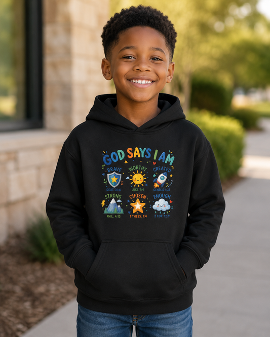 God Says I Am Youth Christian Hoodie