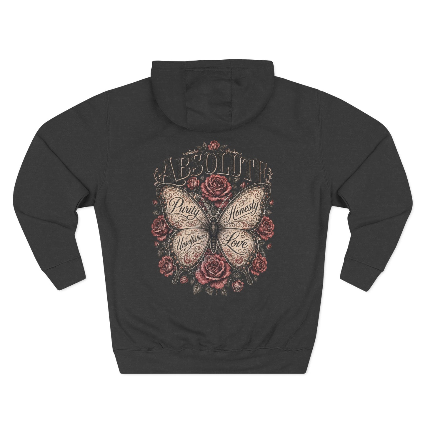 Butterfly & Roses Hoodie — "Absolute" Vintage Floral Graphic