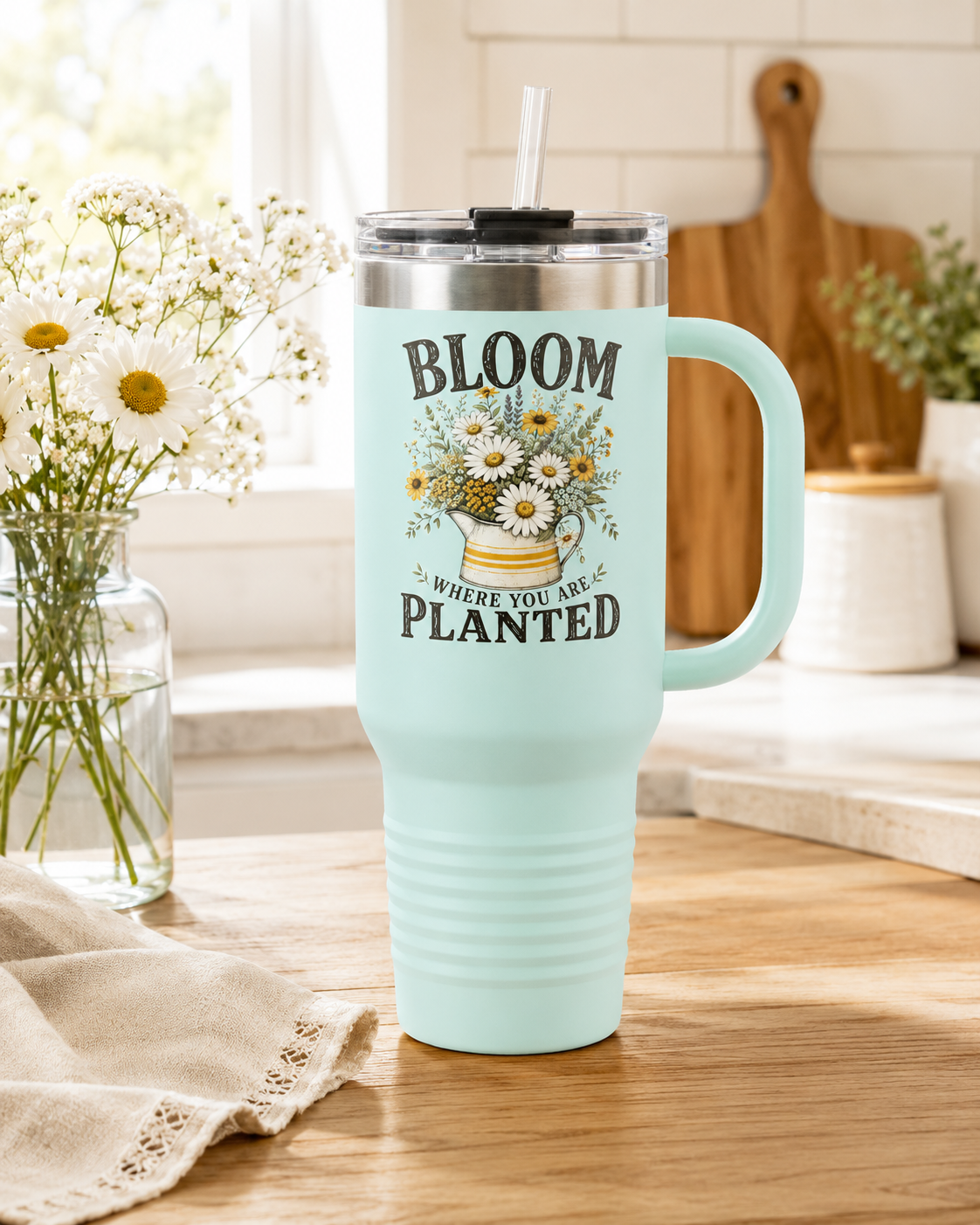 Bloom Where You Are Planted 40oz Travel Tumbler