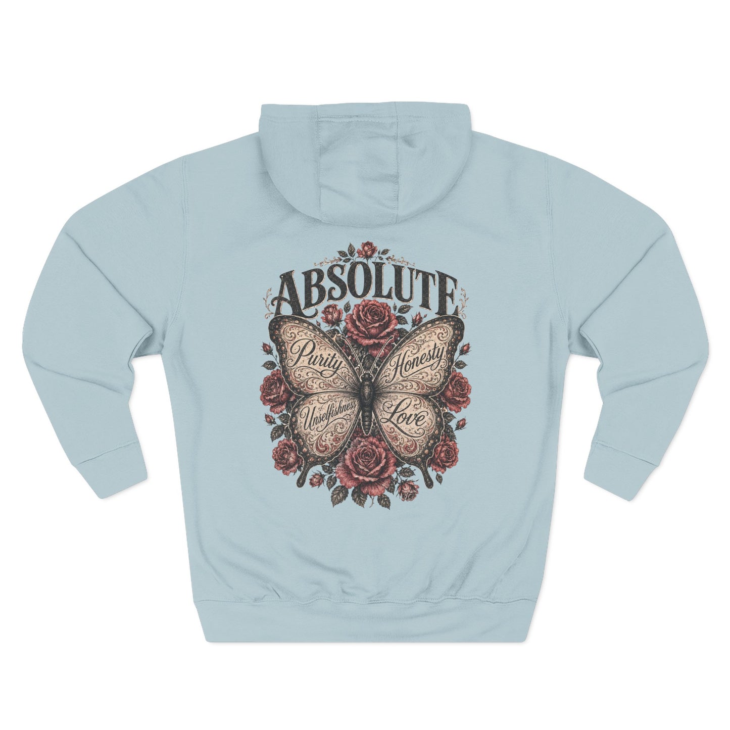 Butterfly & Roses Hoodie — "Absolute" Vintage Floral Graphic