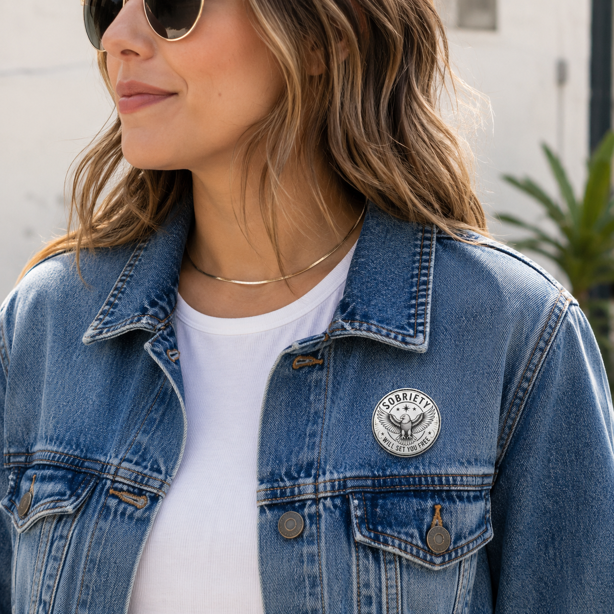 Sobriety Will Set You Free Button Pin