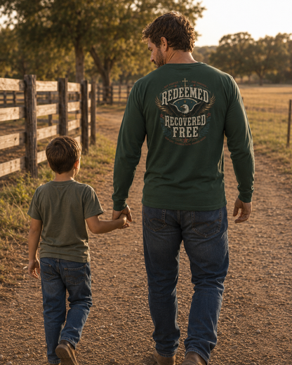 Redeemed Recovered Free Long Sleeve Tee