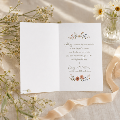 Grace Let Me Floral Mason Jar Greeting Card