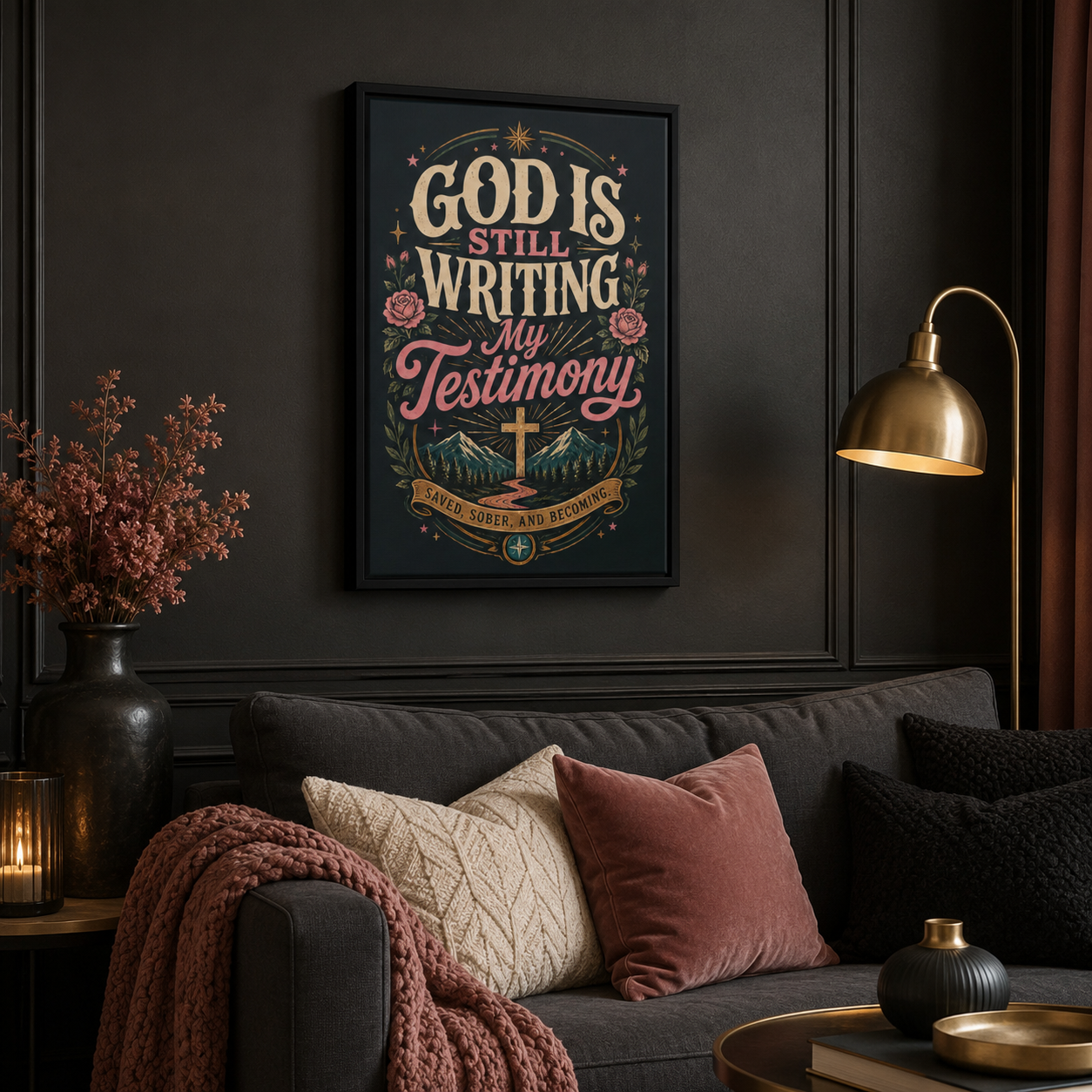 God Is Still Writing My Testimony Framed Canvas Print