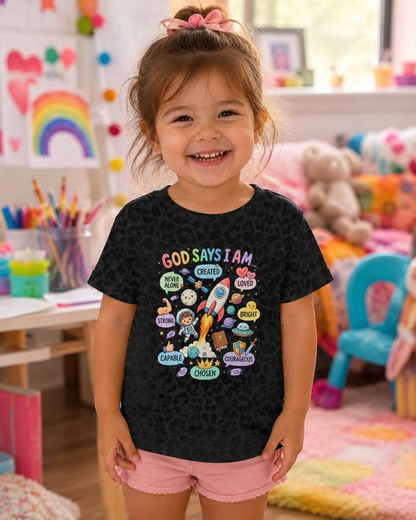 God Says I Am Toddler Tee