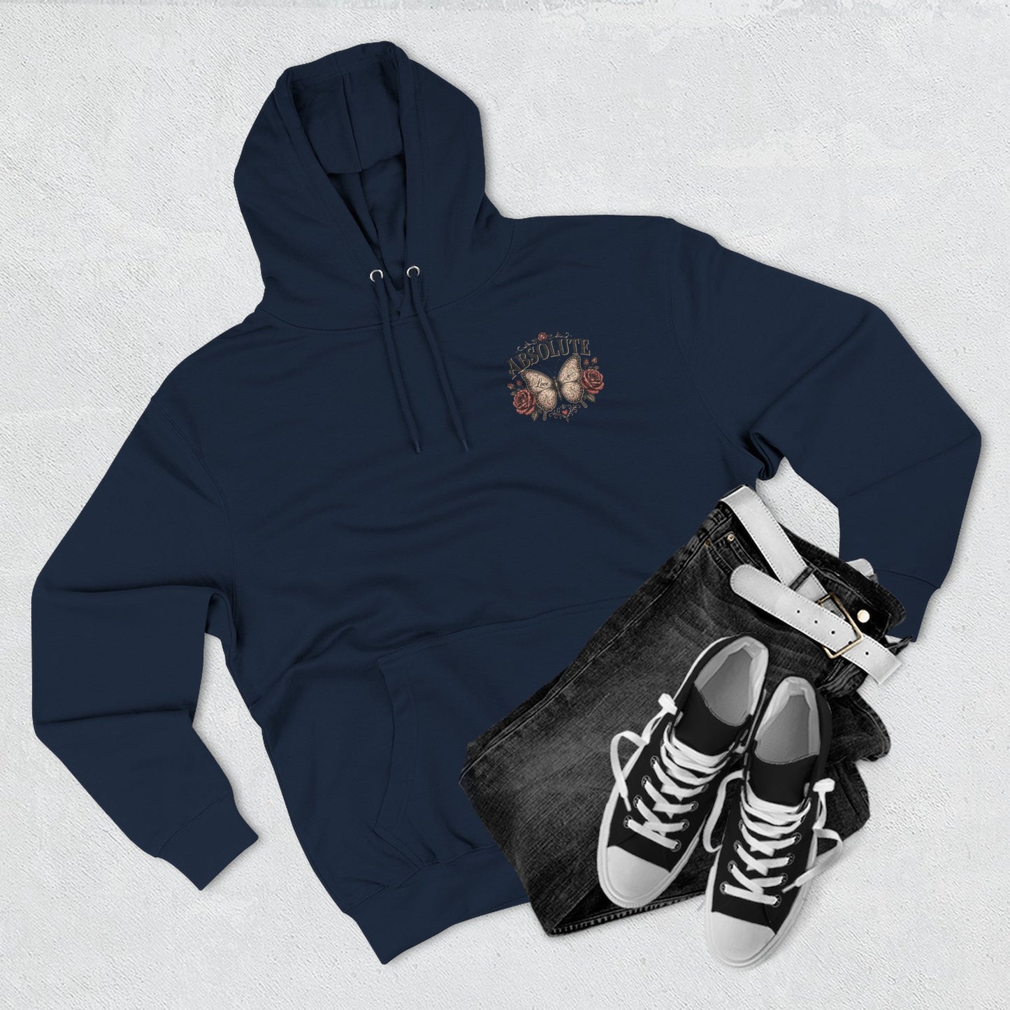 Butterfly & Roses Hoodie — "Absolute" Vintage Floral Graphic