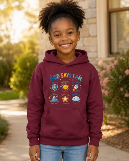God Says I Am Youth Christian Hoodie