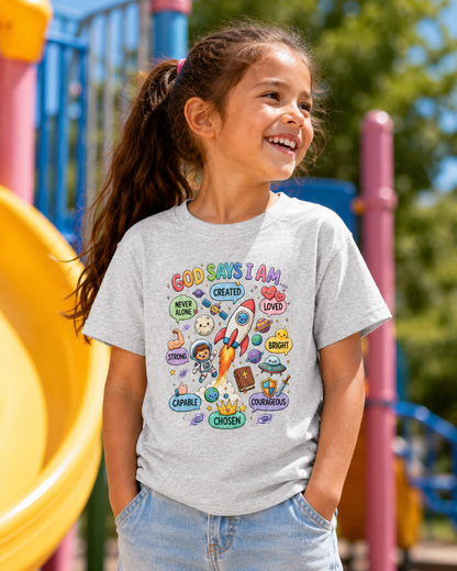 God Says I Am Kids Tee | Christian Youth T-Shirt