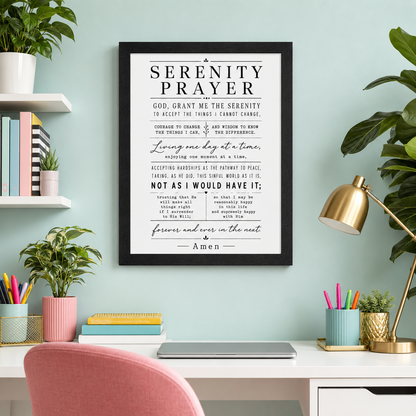 Framed Serenity Prayer Wall Art