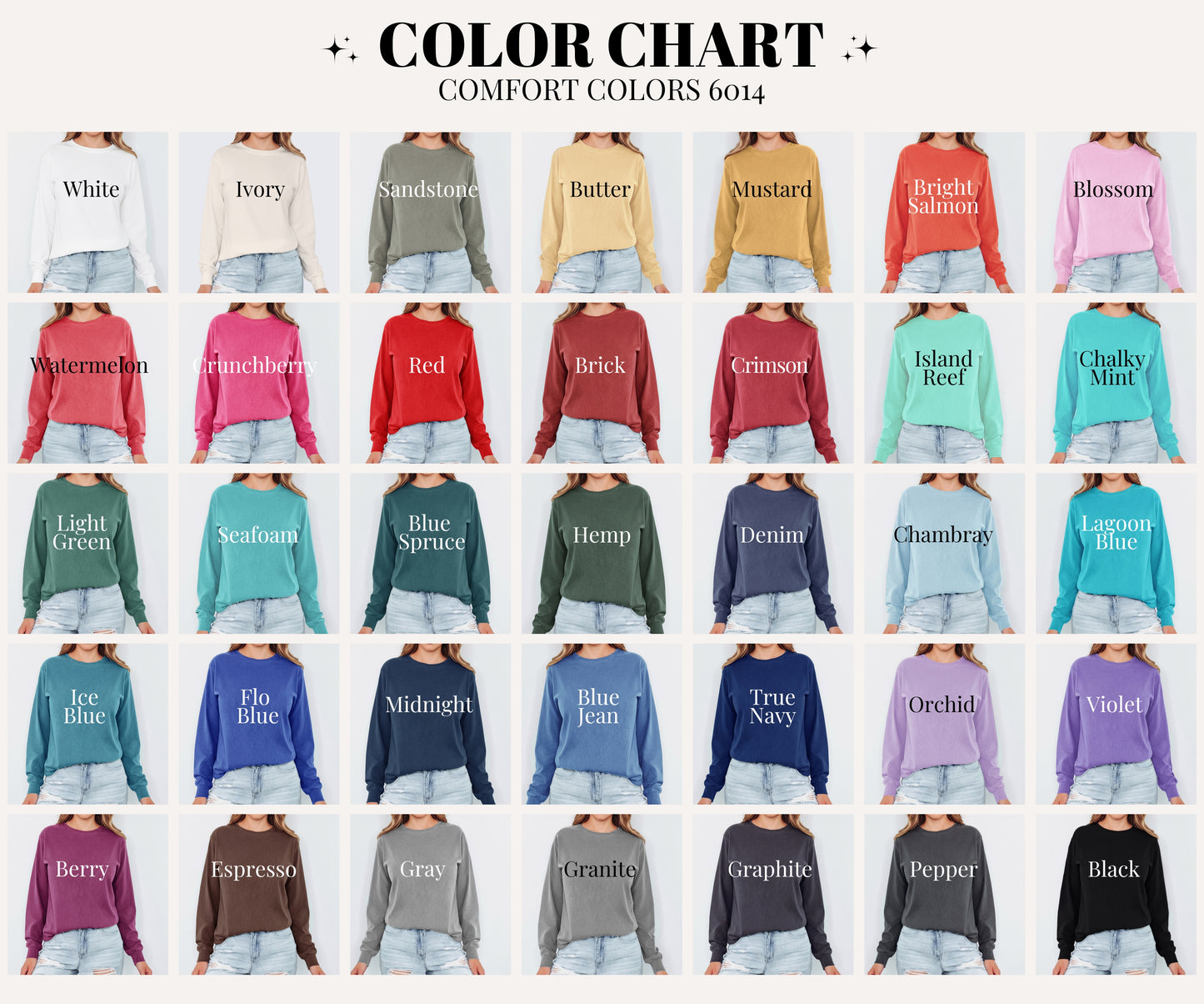 His Guidance, Our Peace Comfort Colors Long Sleeve Tee