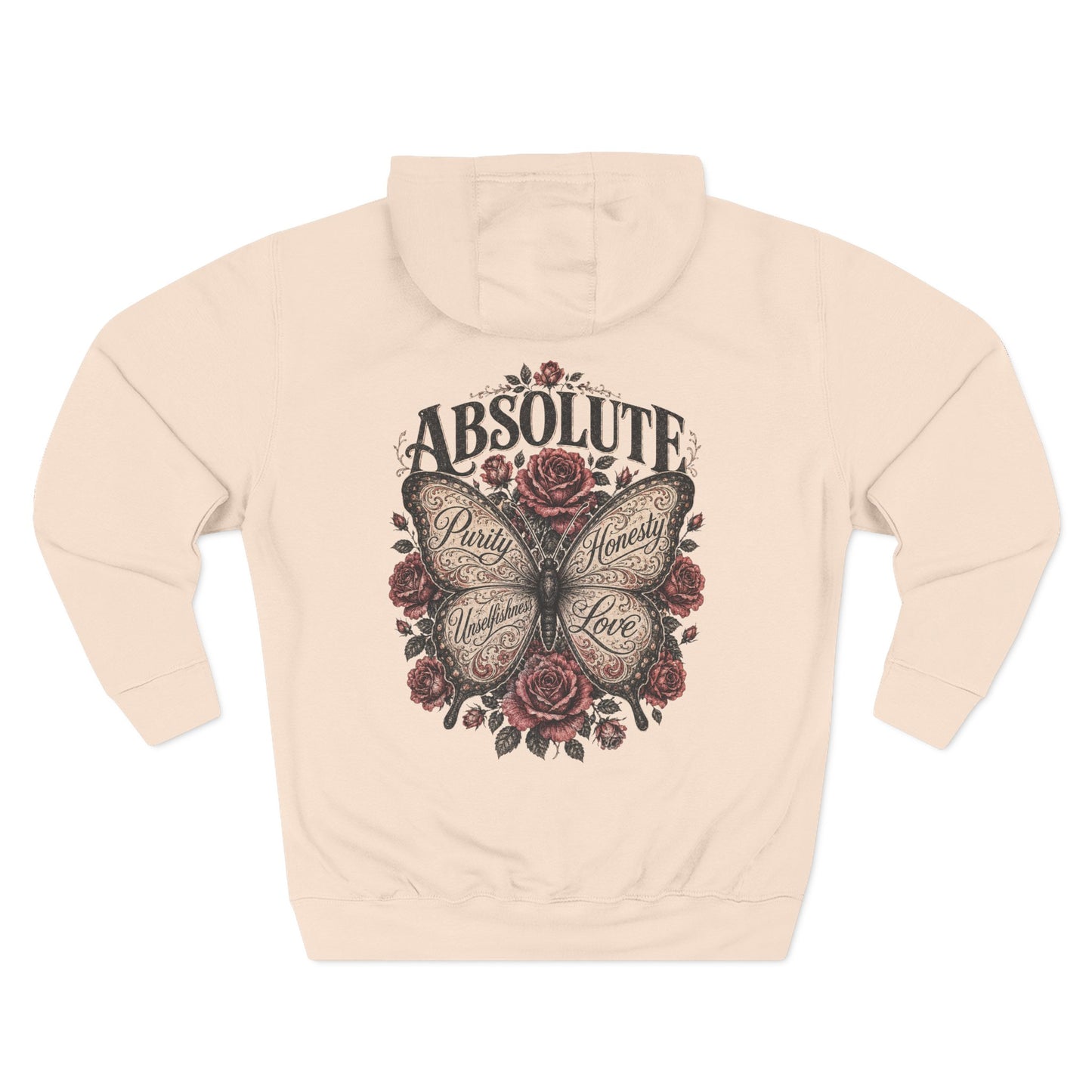 Butterfly & Roses Hoodie — "Absolute" Vintage Floral Graphic