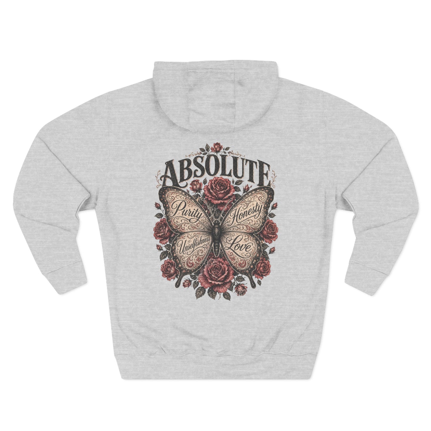 Butterfly & Roses Hoodie — "Absolute" Vintage Floral Graphic