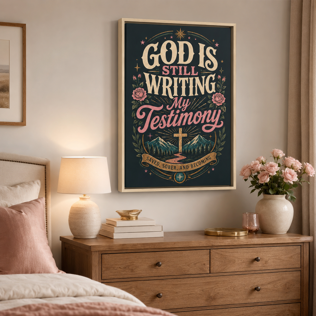 God Is Still Writing My Testimony Framed Canvas Print