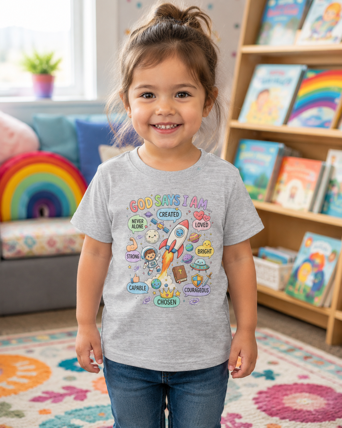 God Says I Am Toddler Tee