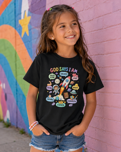 God Says I Am Kids Tee | Christian Youth T-Shirt
