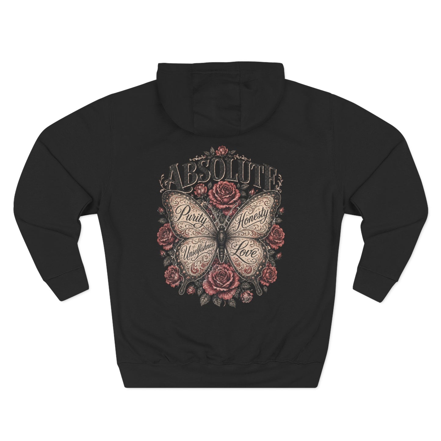Butterfly & Roses Hoodie — "Absolute" Vintage Floral Graphic